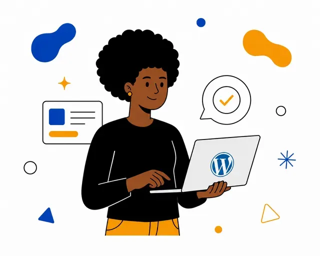 Mulher trabalhando com WordPress